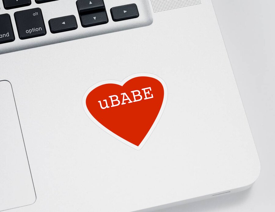 Ubabe Love Heart Sticker featuring the digital art Love Heart #4 by Charles Stuart