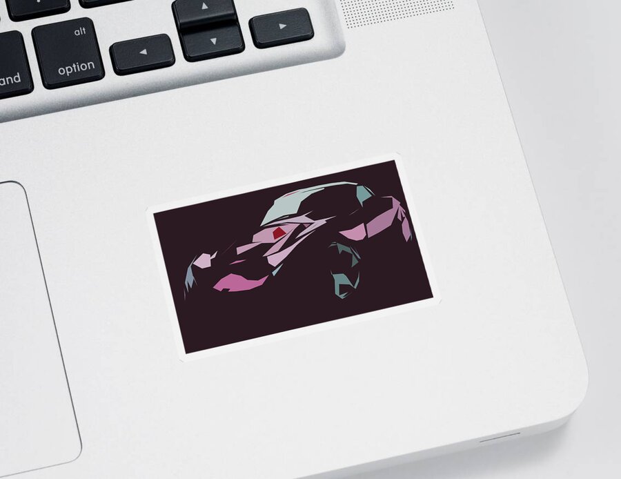 Car Sticker featuring the digital art TVR Sagaris Abstract Design #4 by CarsToon Concept