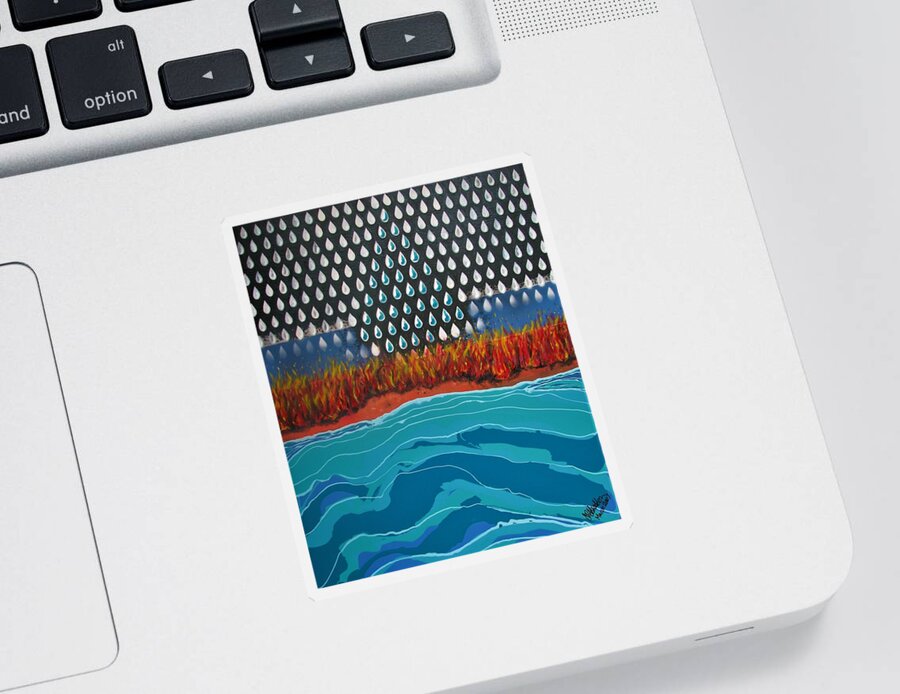 Modern Abstract Sticker featuring the painting 40 Years Reconciliation by Joan Stratton