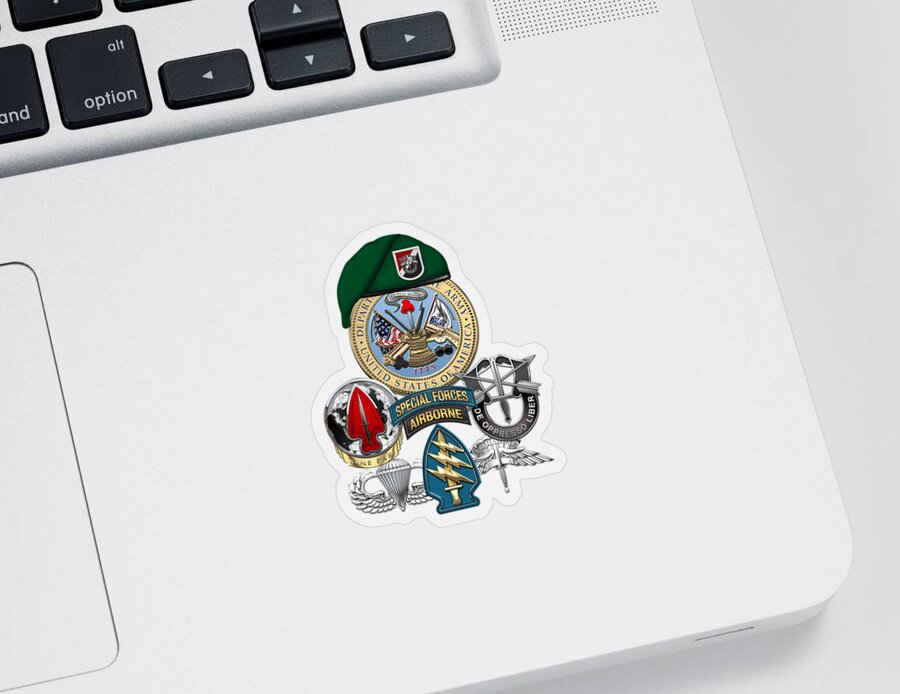 U.s. Army Special Forces Collection By Serge Averbukh Sticker featuring the digital art 6th Special Forces Group - Green Berets Special Edition by Serge Averbukh