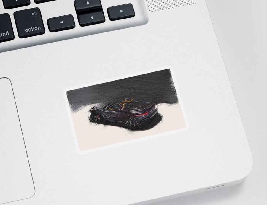Jaguar Sticker featuring the digital art Jaguar F Type SVR Convertible Drawing #9 by CarsToon Concept