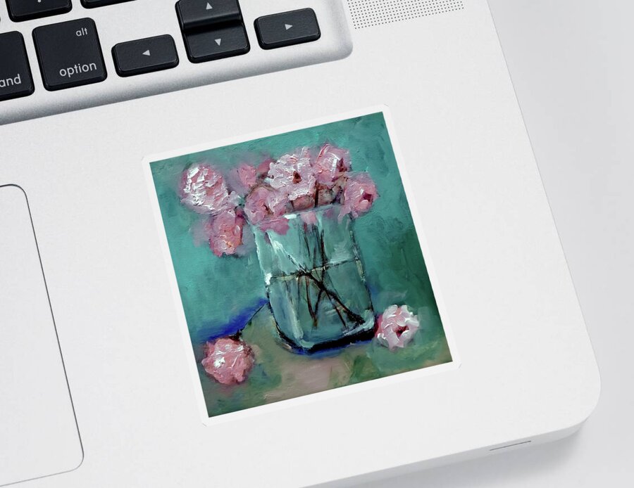 Painterly Sticker featuring the digital art A week After Valentines Bouquet by Lisa Kaiser