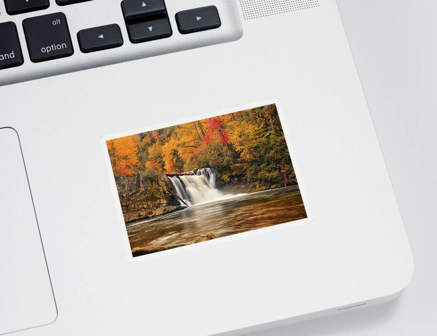 Abrams Falls Sticker featuring the photograph Abrams Falls Autumn by Greg Norrell