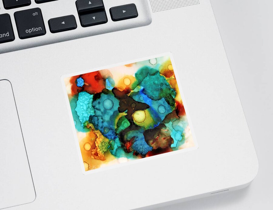 Multicolor Sticker featuring the painting Abstract 33 by Lucie Dumas