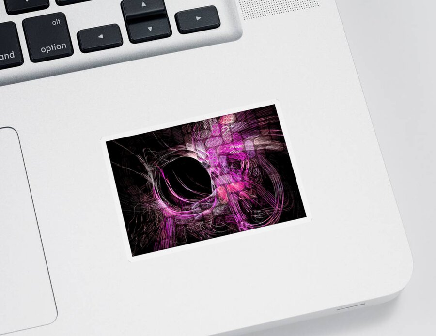 Black Hole Sticker featuring the digital art Abstract Heaven Magenta by Don Northup