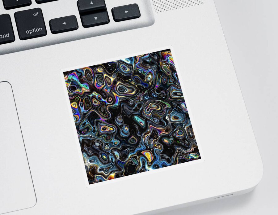 Psychedelic Sticker featuring the digital art Abstract Psychedelic Pattern by Phil Perkins