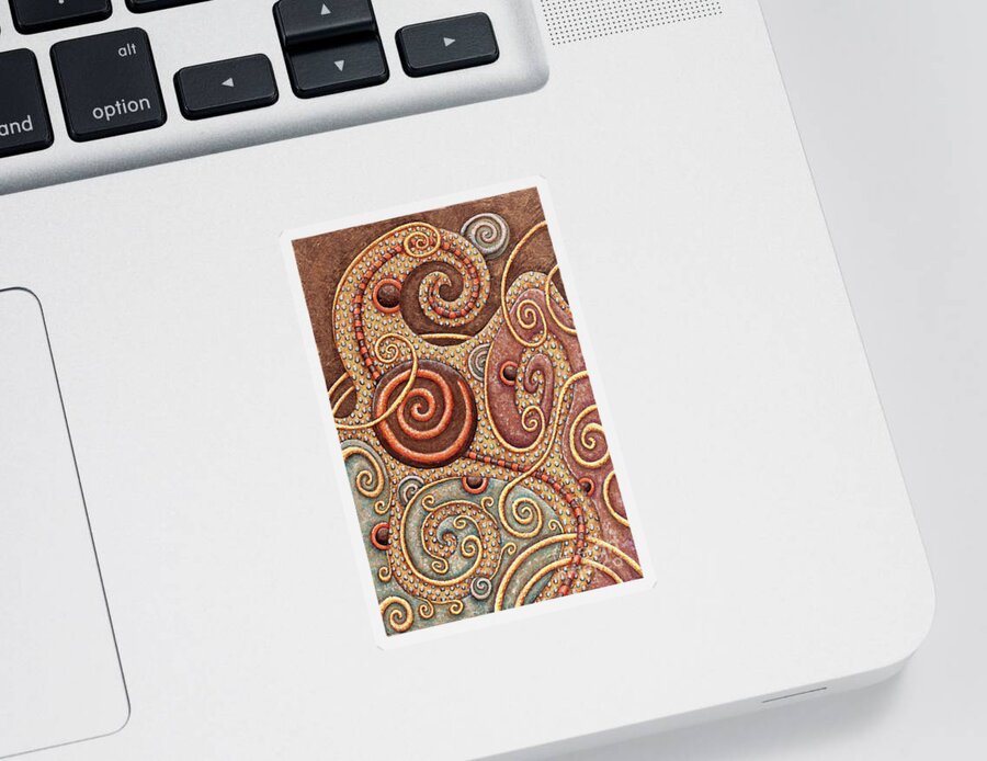Whimsical Sticker featuring the painting Abstract Spiral 1 by Amy E Fraser