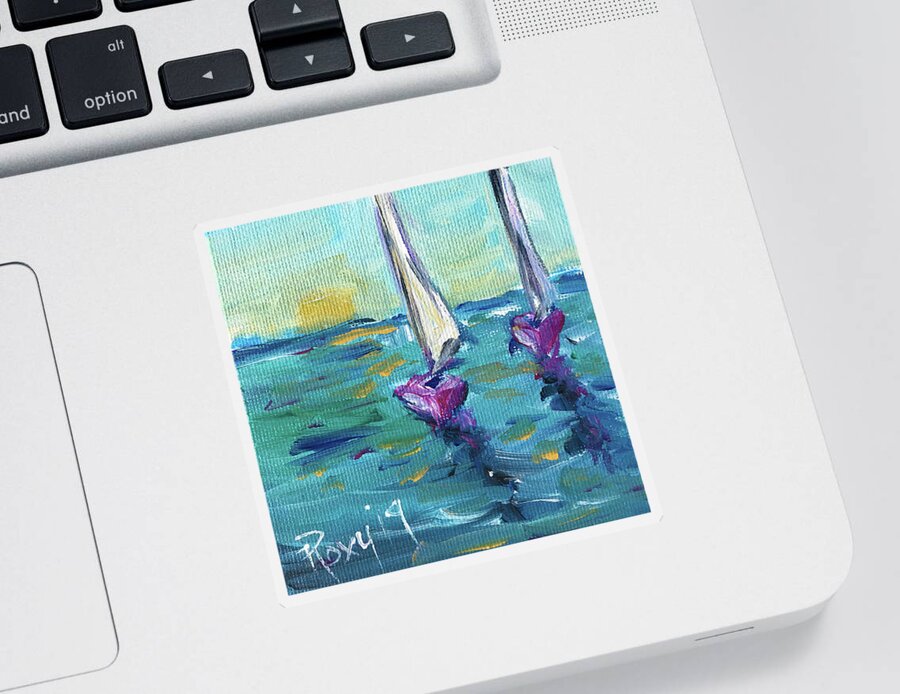 Sailboats Sticker featuring the painting Afternoon Sail by Roxy Rich
