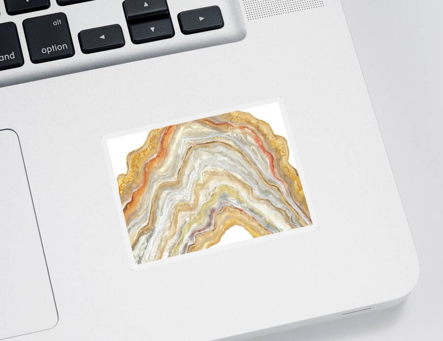 Agate Sticker featuring the mixed media Agate Rainbow I by Tiffany Hakimipour