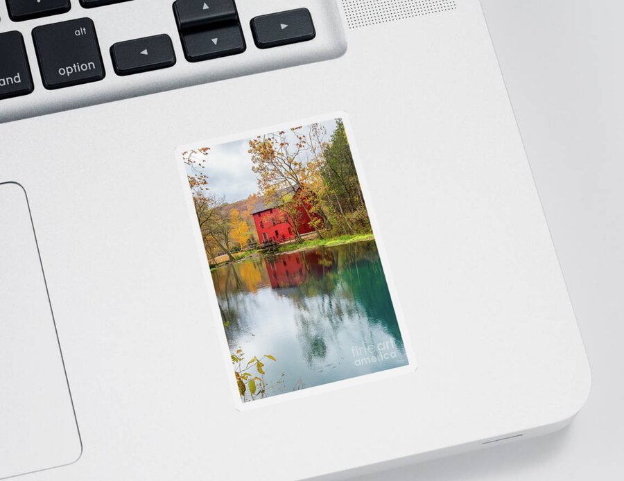 Ozarks Sticker featuring the photograph Alley Mill Autumn by Jennifer White