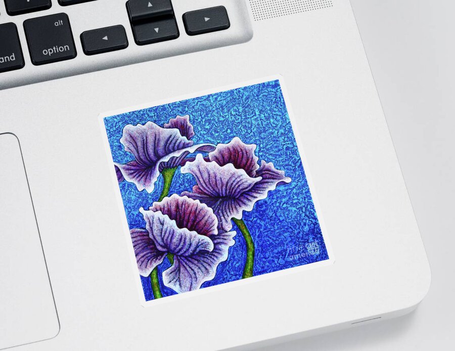 Poppy Sticker featuring the painting Amethysts Afloat by Amy E Fraser