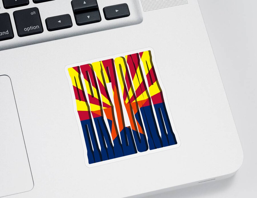 Gravityx9 Sticker featuring the mixed media ARIZONA State Flag by Gravityx9 Designs