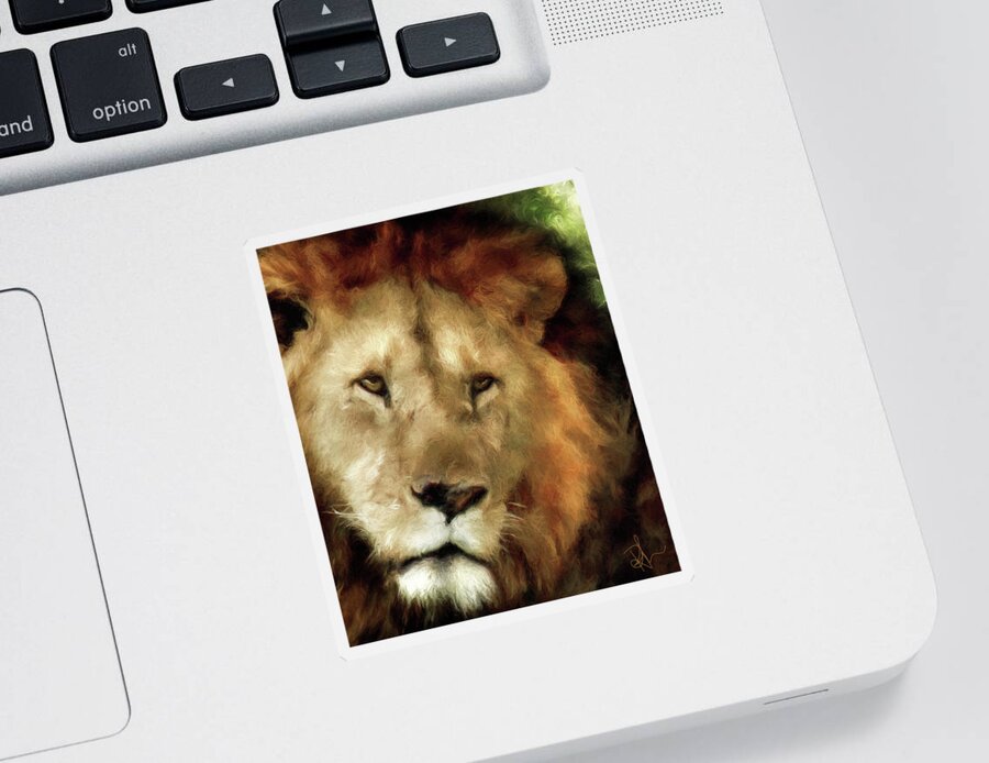 Animals Sticker featuring the digital art Aslan by Pennie McCracken