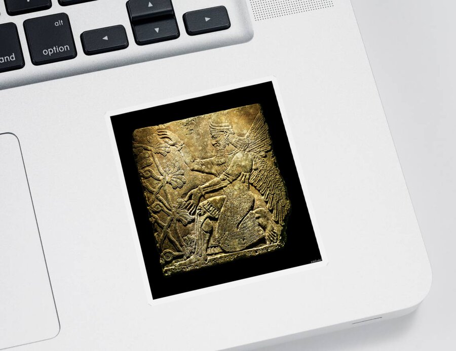 Assyrian Winged Genie Sticker featuring the photograph Assyrian Winged Genie by Weston Westmoreland