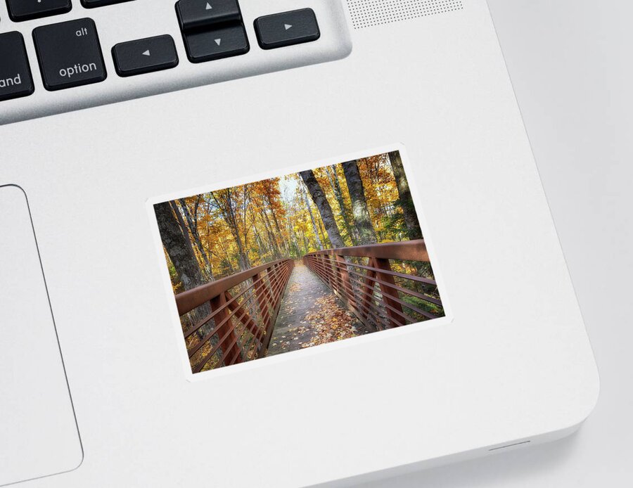 Autumn Sticker featuring the photograph Autumn at Frog Bay by Susan Rissi Tregoning