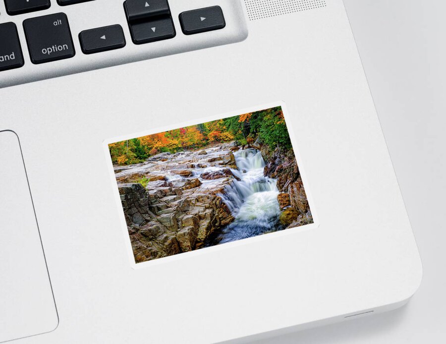 Albany Sticker featuring the photograph Autumn Color at Rocky Gorge by Jeff Sinon