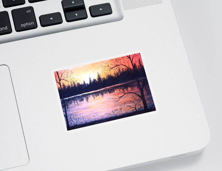 Sunset Sticker featuring the painting Autumn Nights by Jen Shearer