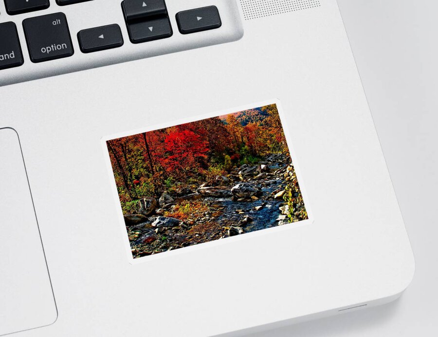 Rocky Broad River Sticker featuring the photograph Autumn River Dreams by Allen Nice-Webb