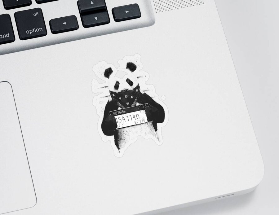 Panda Sticker featuring the drawing Bad panda by Balazs Solti
