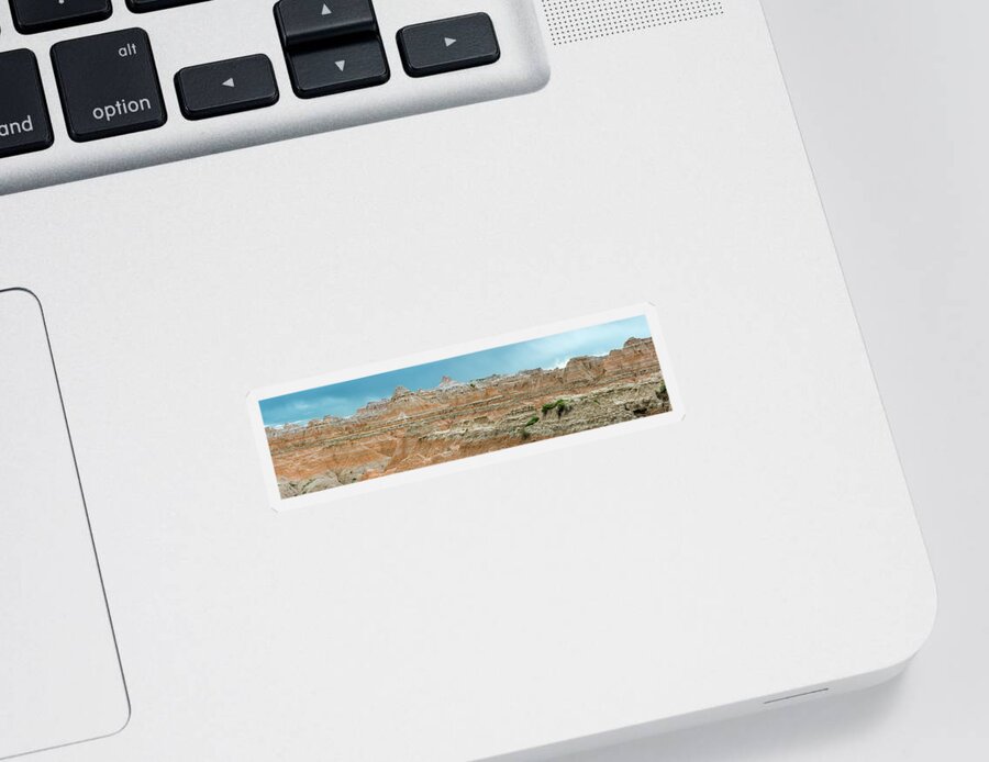Badlands Sticker featuring the photograph Badlands National Park Panorama by Sebastian Musial