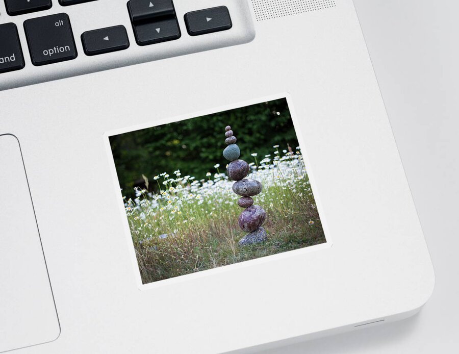 Meditation Zen Yoga Mindfulness Stones Nature Land Art Balancing Sweden Sticker featuring the photograph Balancing art #15 by Pontus Jansson