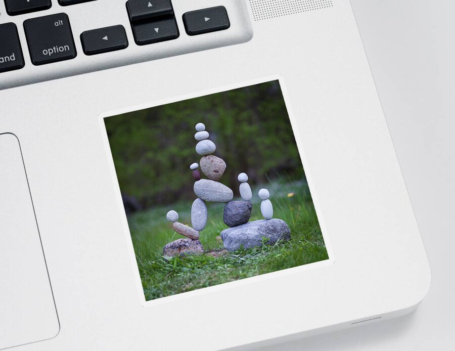 Meditation Zen Yoga Mindfulness Stones Nature Land Art Balancing Sweden Sticker featuring the sculpture Balancing art #49 by Pontus Jansson