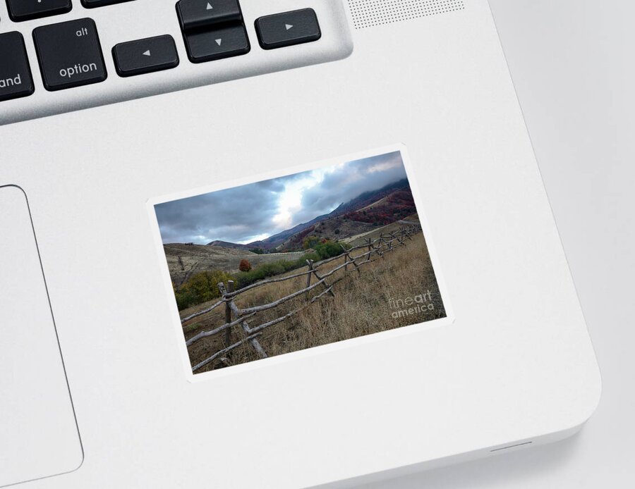 Bannock Mountains Sticker featuring the photograph Bannock Homestead by Idaho Scenic Images Linda Lantzy