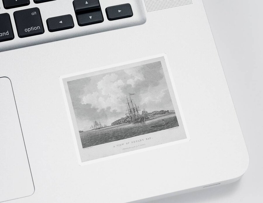 Botany Bay Sticker featuring the photograph Bare Island And First Fleet by Miroslava Jurcik
