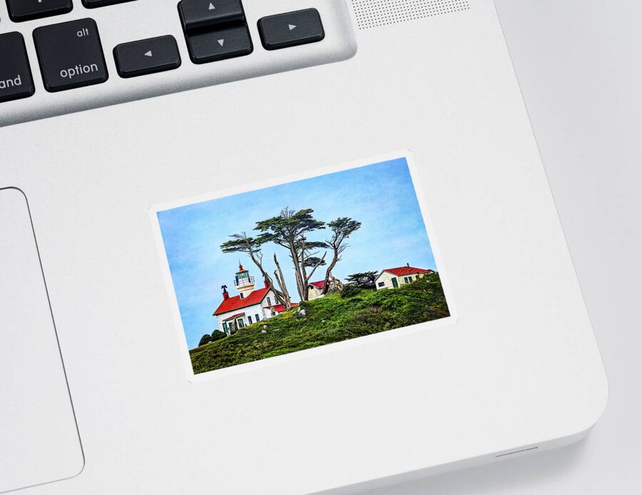 Battery Point Lighthouse Sticker featuring the photograph Battery Point Lighthouse by Carolyn Derstine