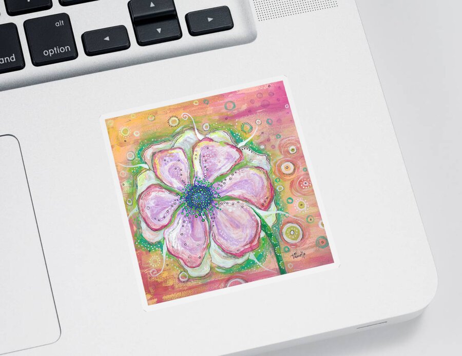 Flower Painting Sticker featuring the painting Be Still My Heart by Tanielle Childers