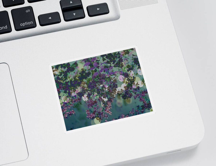 Beauty Bush Sticker featuring the photograph Beauty Bush Purple Abstract by Mike McBrayer
