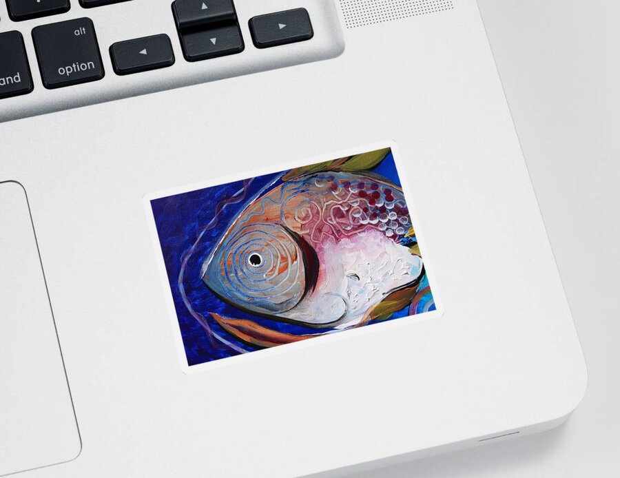 Fish Sticker featuring the painting Big Fish by J Vincent Scarpace