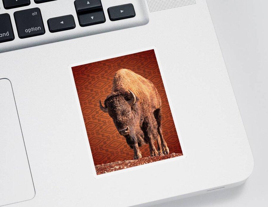Bison Sticker featuring the photograph Bison Blanket by Mary Hone