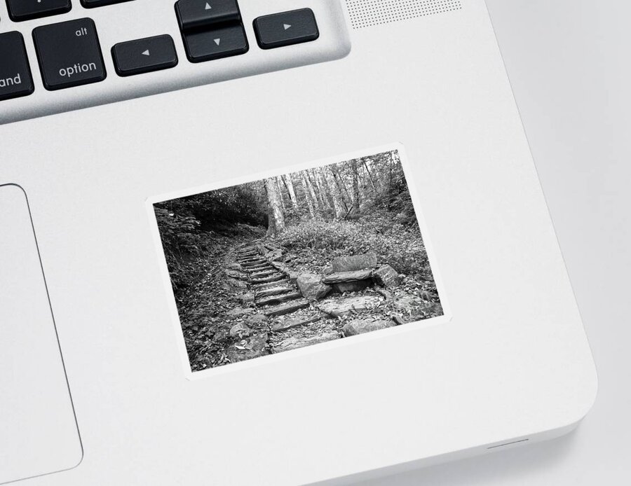 Black And White Sticker featuring the photograph Black And White Stone Bench by Phil Perkins
