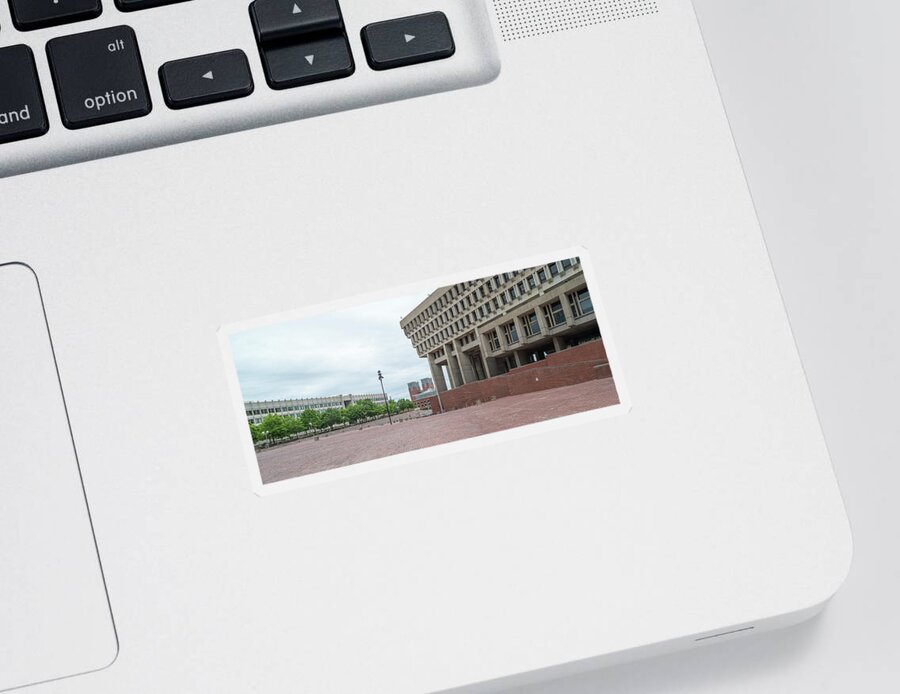 Photography Sticker featuring the photograph Boston City Hall, Government Plaza by Panoramic Images