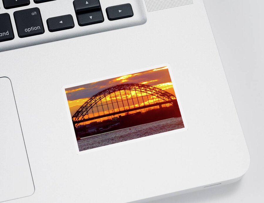 Bridge Sticker featuring the photograph Bridge to Tomorrow by Linda Stern
