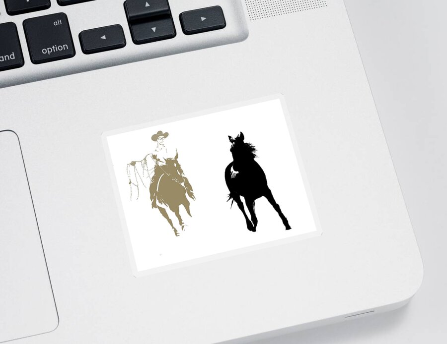 High Country Sticker featuring the photograph Brumby Catch #3 - High Country by Lexa Harpell