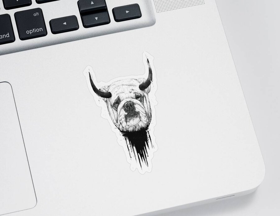 Bulldog Sticker featuring the drawing Bull dog by Balazs Solti