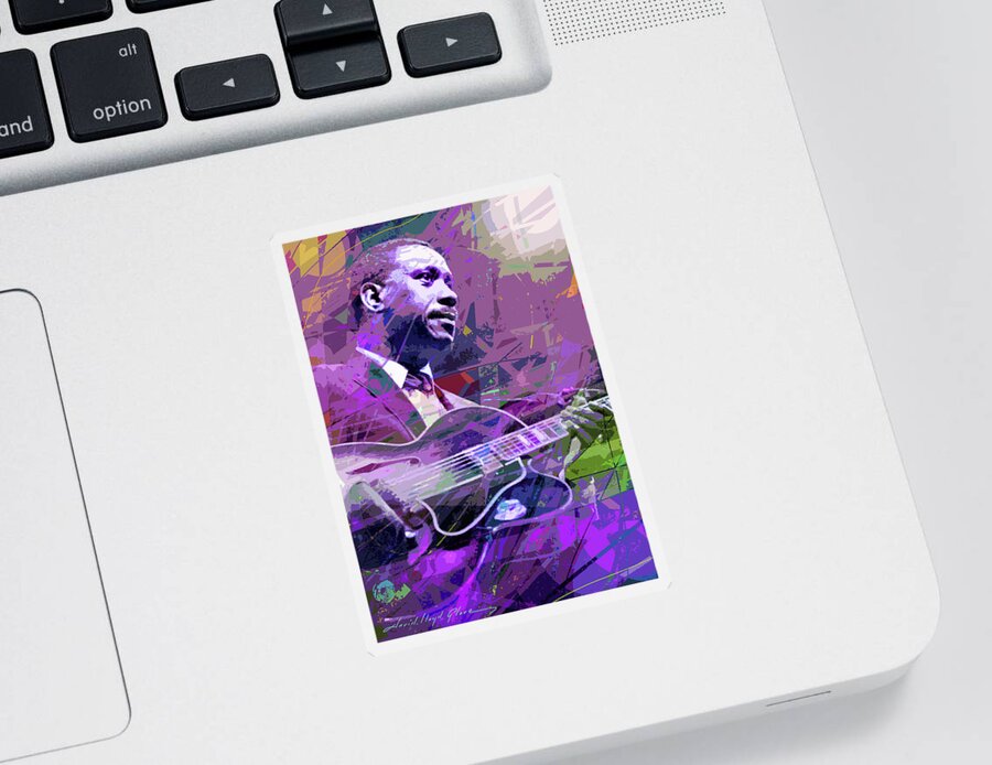 Jazz Sticker featuring the painting Bumpin' Wes Montgomery by David Lloyd Glover