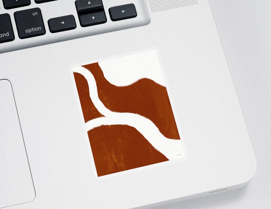 Modern Sticker featuring the painting Burnt Orange Drift 3- Art by Linda Woods by Linda Woods