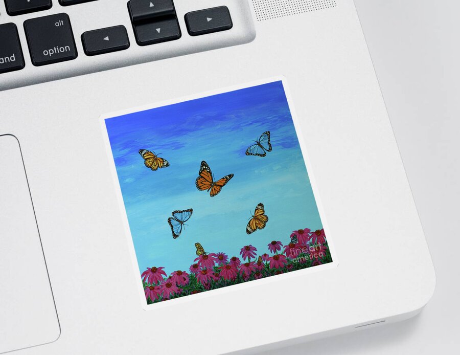 Butterfly Sticker featuring the painting Butterfly Field by Aicy Karbstein