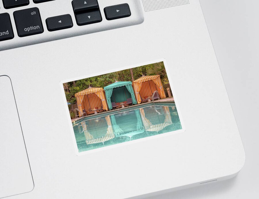 Cabana Sticker featuring the photograph Cabanas by Alison Frank