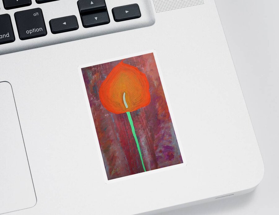 Calla Lily Sticker featuring the painting Calla Lily original painting by Sol Luckman