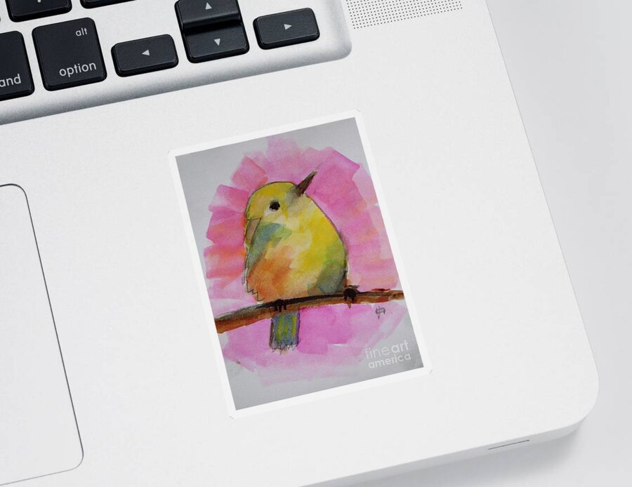 Canada Warbler Sticker featuring the painting Canada Warbler at Dusk by Vesna Antic
