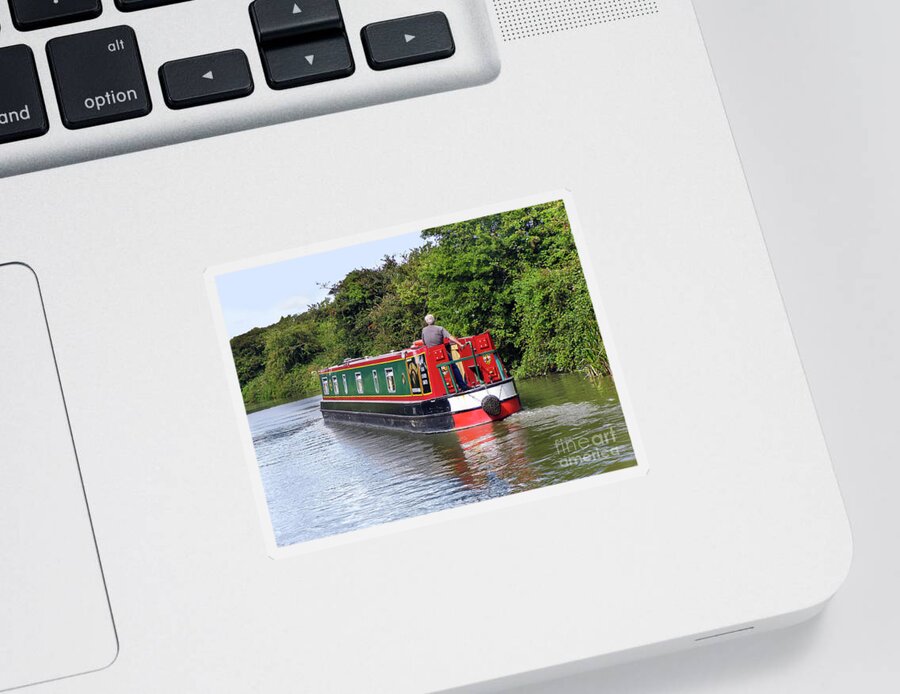 Canal Sticker featuring the photograph Canal Boat by Terri Waters