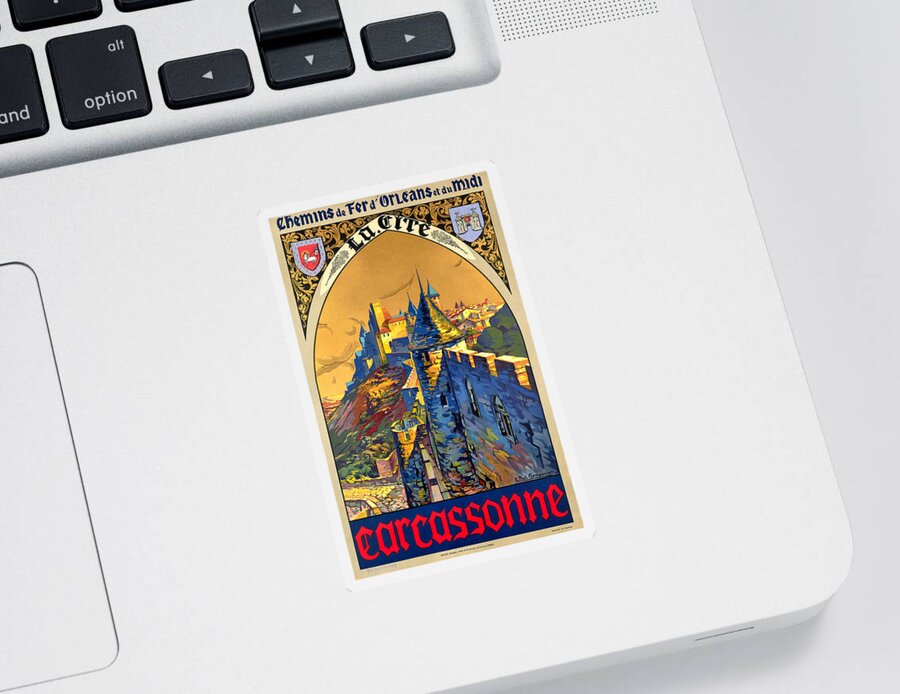 Carcassonne Sticker featuring the digital art Carcassonne by Long Shot