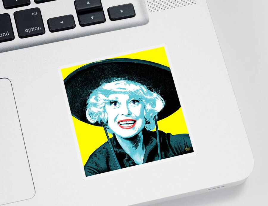 Pop Art Sticker featuring the digital art Carol Channing by Greg Joens