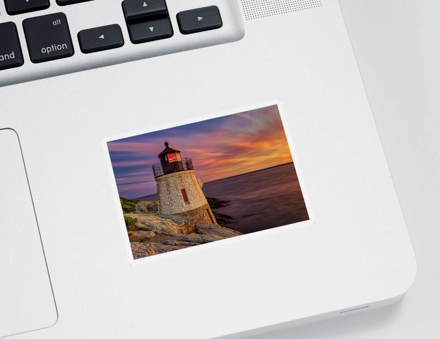 Castle Hill Lighthouse Sticker featuring the photograph Castle Hill Lighthouse RI by Susan Candelario