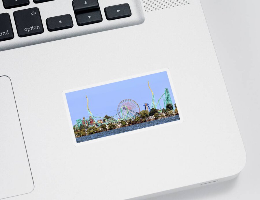 Cedar Point Sticker featuring the photograph Cedar Point Wicked Twister 0465 by Jack Schultz