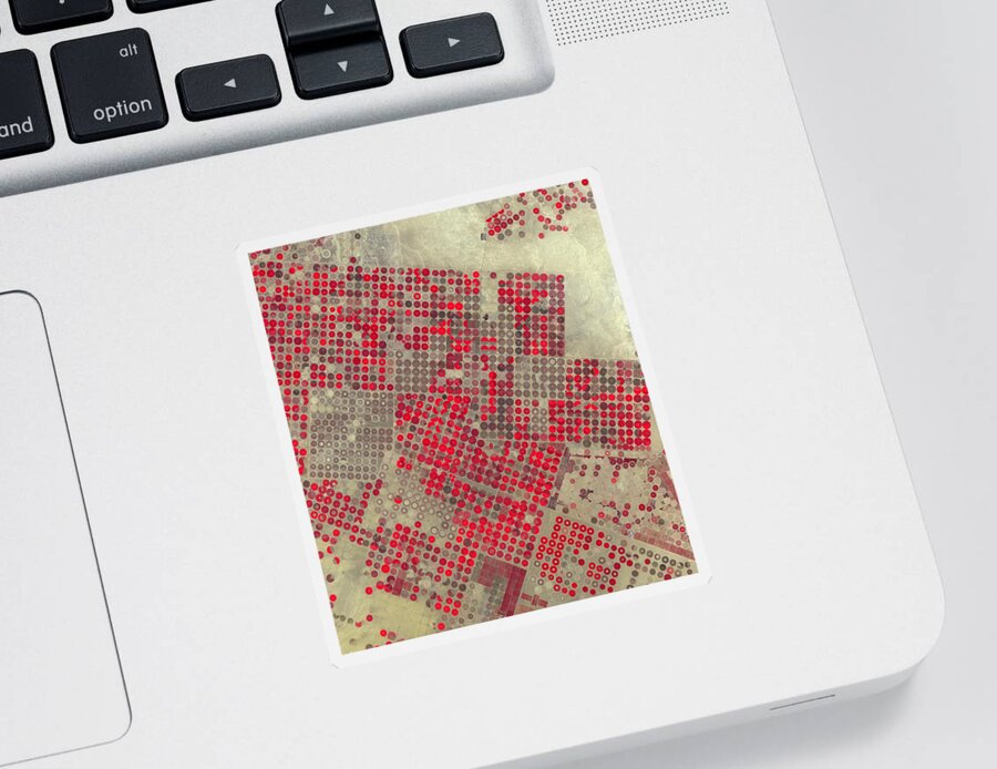 Aerial Sticker featuring the photograph Center-pivot Irrigation, Saudi Arabia by Science Source